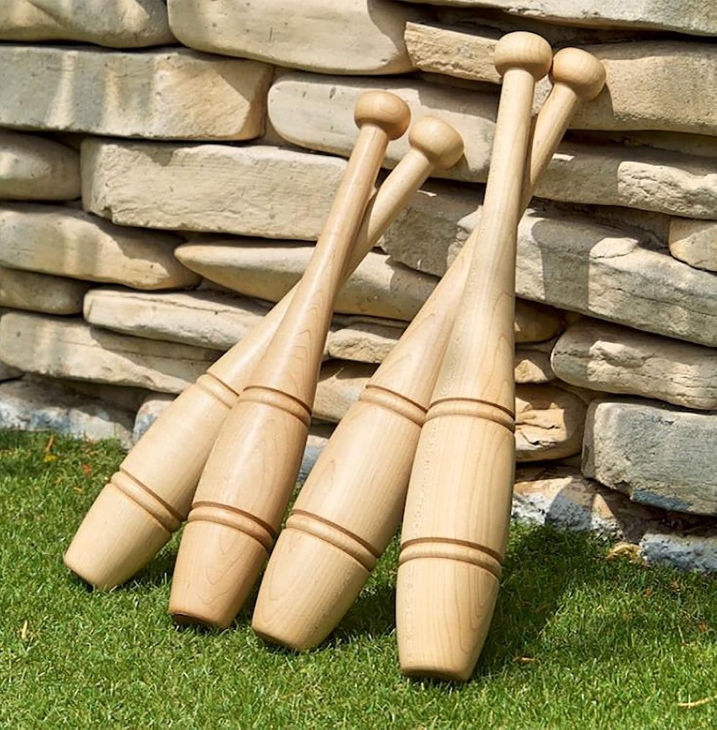 Wooden Indian Clubs 2lb/3lb/4lb Pair, All Body Workout/Strength Training Clubbell, Home Gym Equipment, Fitness Women & Men Exercise Clubs