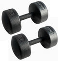Legacy Solid Round Dumbbell Black – Heavy Duty Cast Iron Hand Weight with Knurled Ergonomic Grip for Strength Training, Muscle Toning, Home Gym Workout – 5 lb to 150 lb In Single & Pair