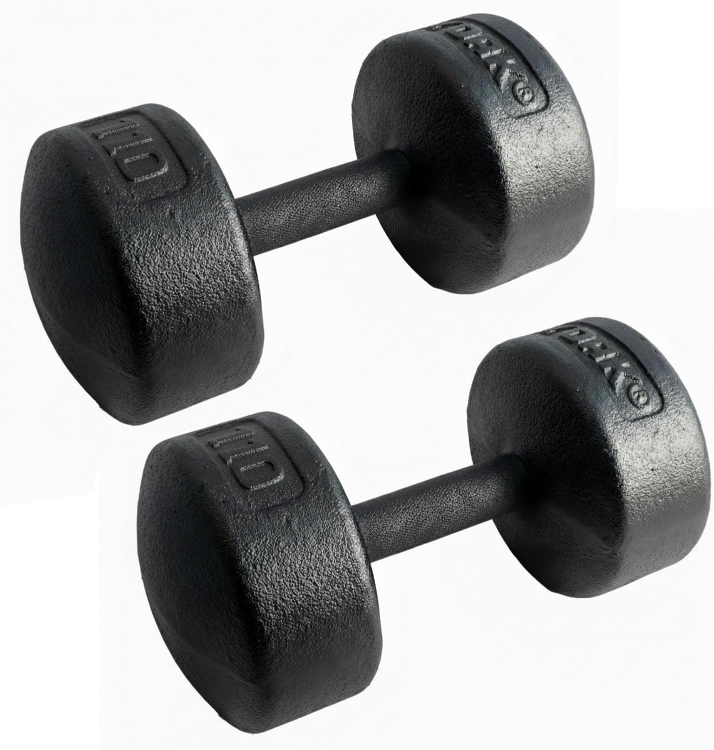 Legacy Solid Round Dumbbell Black – Heavy Duty Cast Iron Hand Weight with Knurled Ergonomic Grip for Strength Training, Muscle Toning, Home Gym Workout – 5 lb to 150 lb In Single & Pair