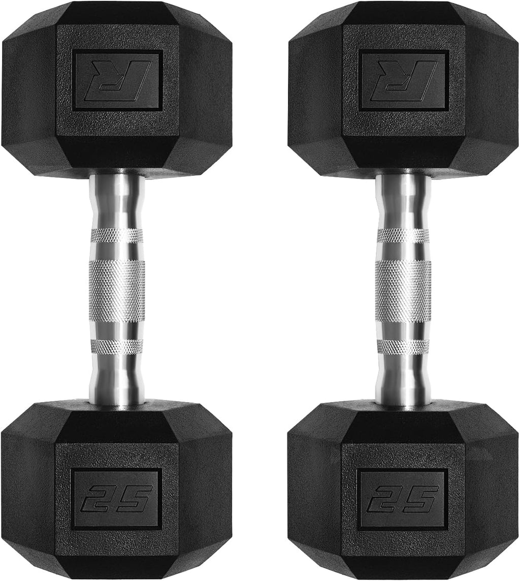 Ritfit 5-650 LBS PVC Encased Hex Dumbbell Sets with Optional Rack for Home Gym, Hand weight with Chrome Handle for Strength Training,Workouts