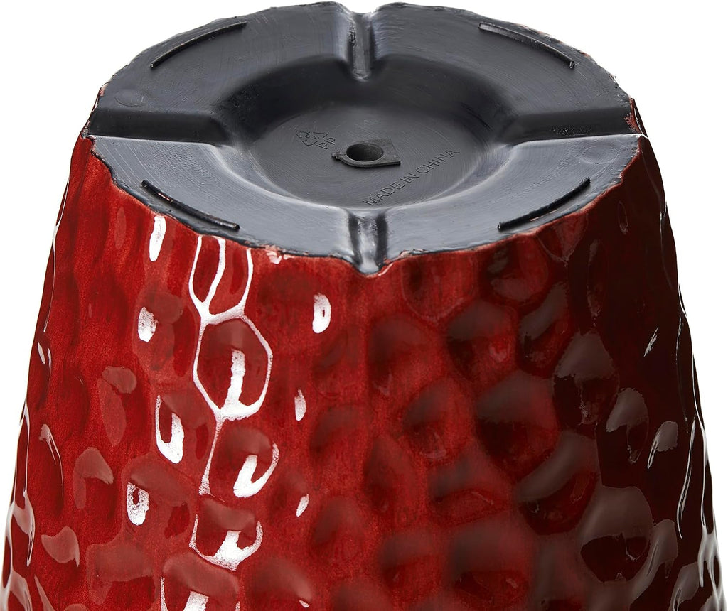Glitzhome 31' H Large Plastic Tall Planters,Set of 2 Honeycomb Textured Gradient Red Tall Plant Pots with Drainage Holes,Oversized Planters Flower Pots for Indoor Outdoor Front Porch Patio