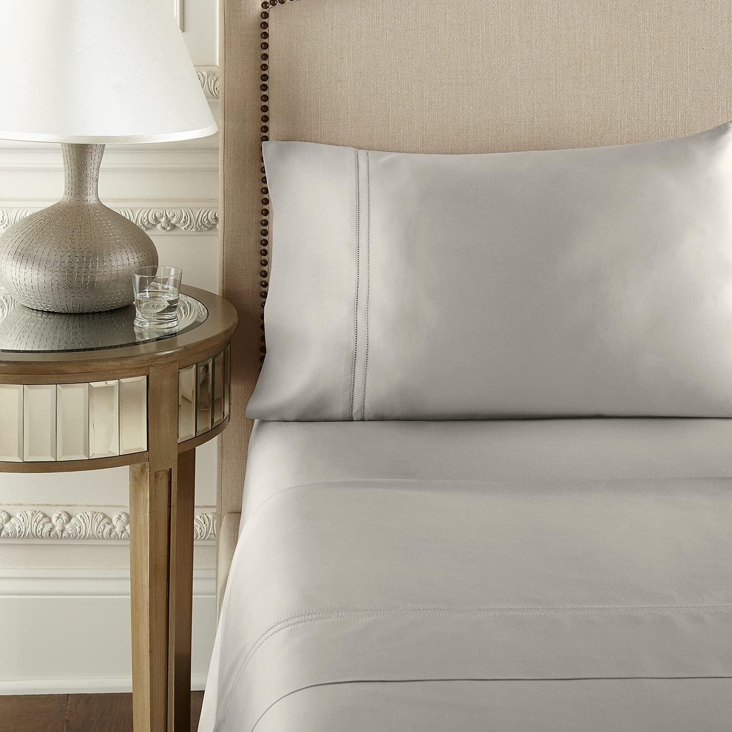 Pure Parima Yalda Sheet Set – 100% Certified Egyptian Cotton, Double-Hem Stitch, Twin XL, Linen
