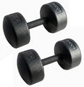Legacy Solid Round Dumbbell Black – Heavy Duty Cast Iron Hand Weight with Knurled Ergonomic Grip for Strength Training, Muscle Toning, Home Gym Workout – 5 lb to 150 lb In Single & Pair