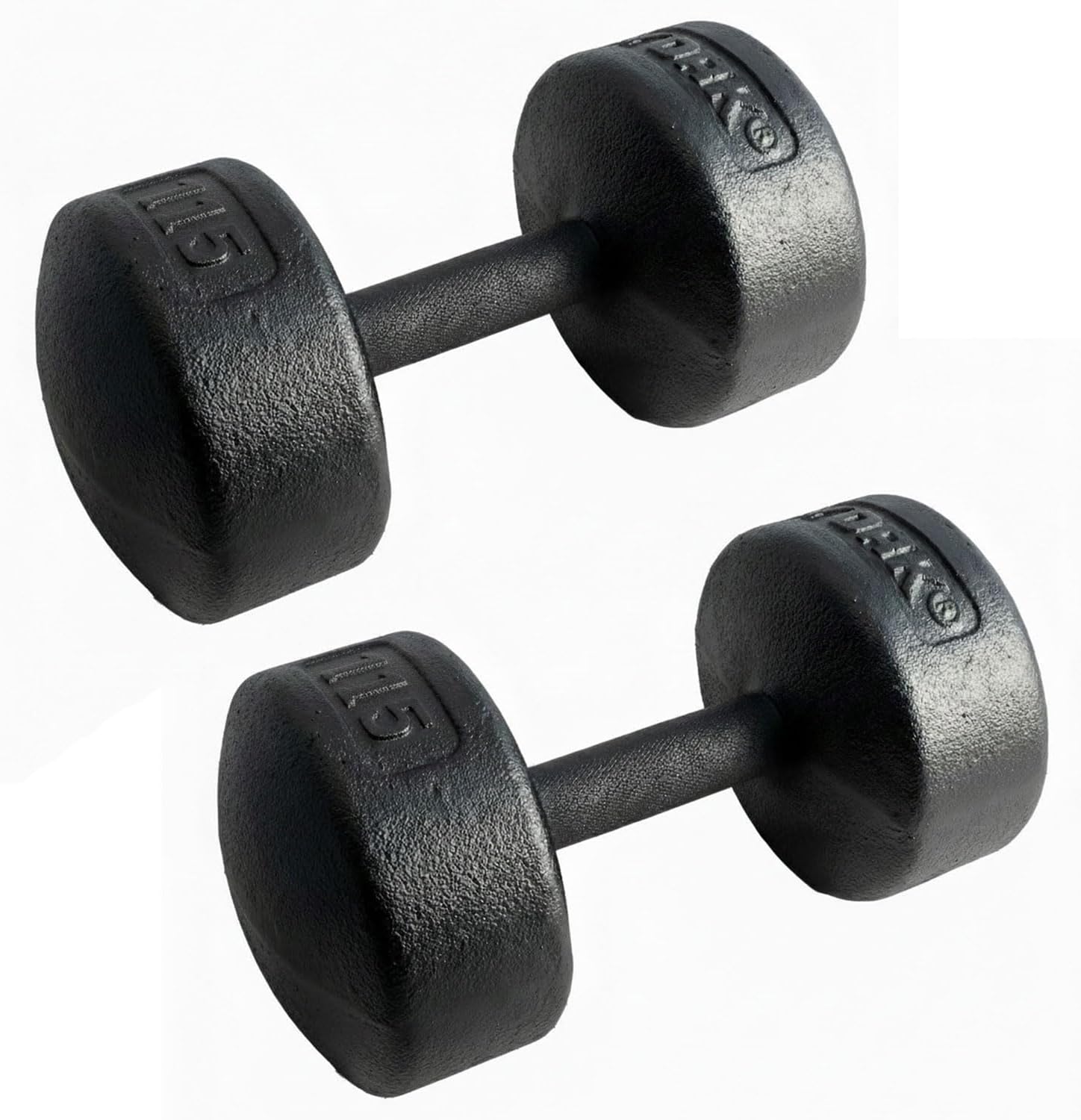 Legacy Solid Round Dumbbell Black – Heavy Duty Cast Iron Hand Weight with Knurled Ergonomic Grip for Strength Training, Muscle Toning, Home Gym Workout – 5 lb to 150 lb In Single & Pair