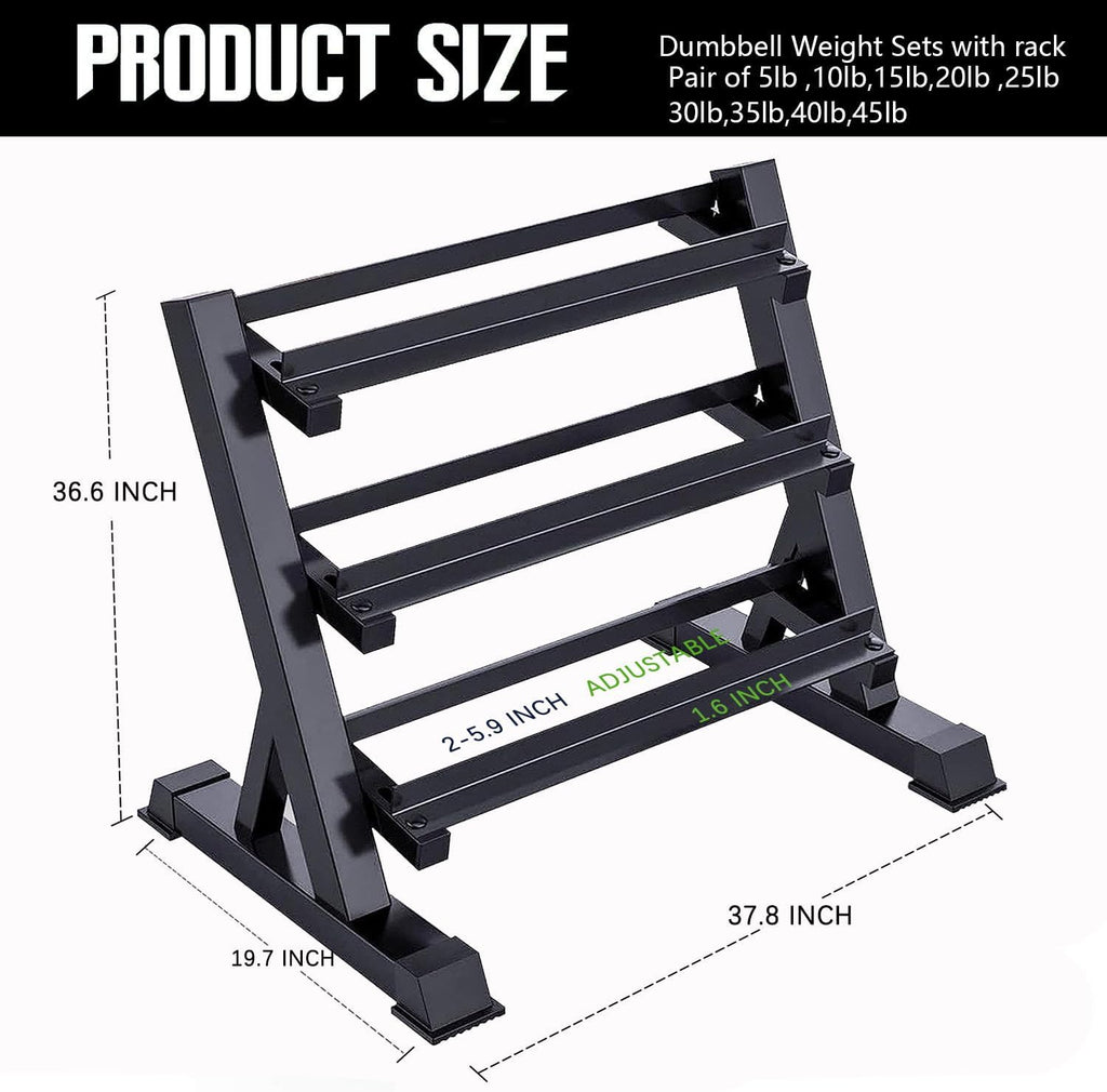 350/450/550 lbs Hex Weight Dumbbells Sets with Rack Rubber Encased Dumbbell Free Weights Set for Home Gym Weight Rack with Dumbbells Set