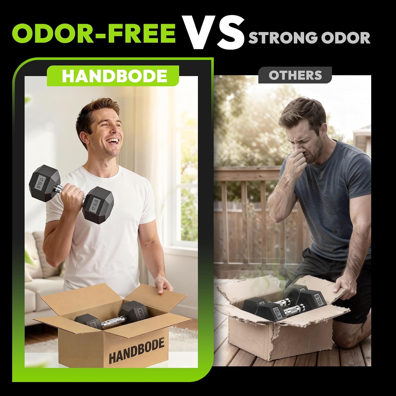 HANDBODE Hex Dumbbell Set with Rack, 300-840 lb Rubber Coated Fixed Weights Sets with Heavy Duty Storage Stand, Hexagon Shape, Multiple Weight Options Home Gym Equipment for Strength Training