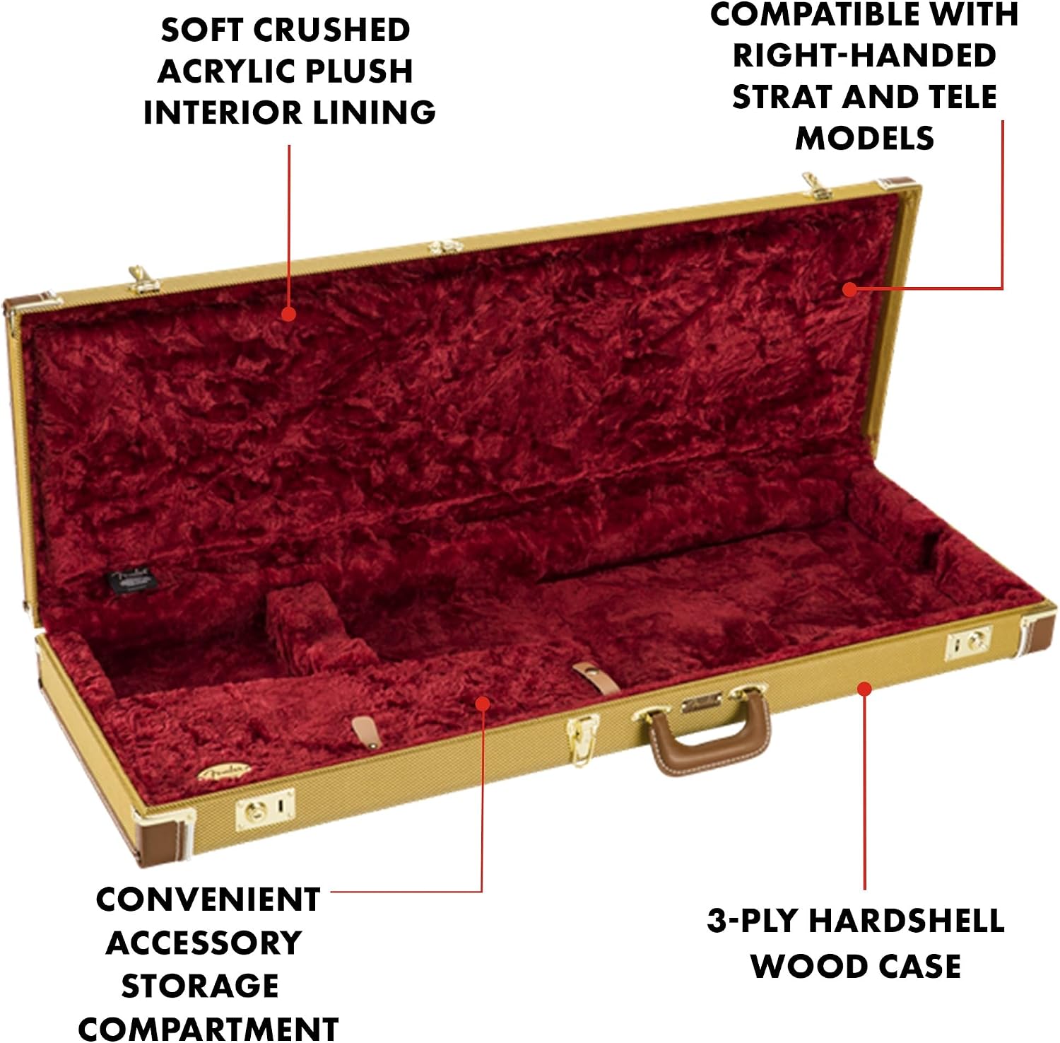Fender Classic Series Wood Case for Strat/Tele - Tweed
