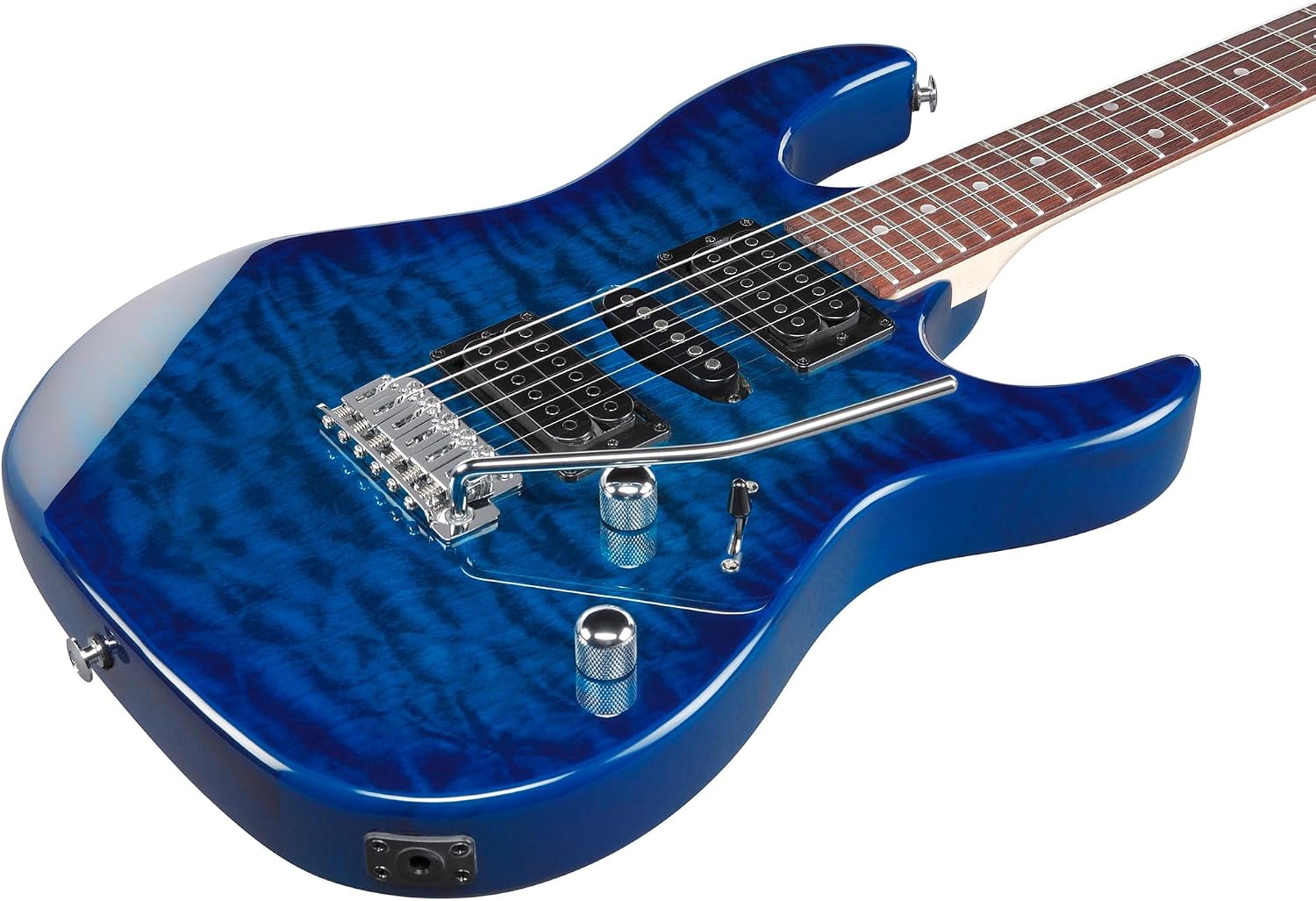 Ibanez GRX70QA RG Gio Electric Guitar - Transparent Blue Burst Bundle with Amplifier, Gig Bag, Tuner, Instrument Cable, Picks, Austin Bazaar Instructional DVD, and Polishing Cloth