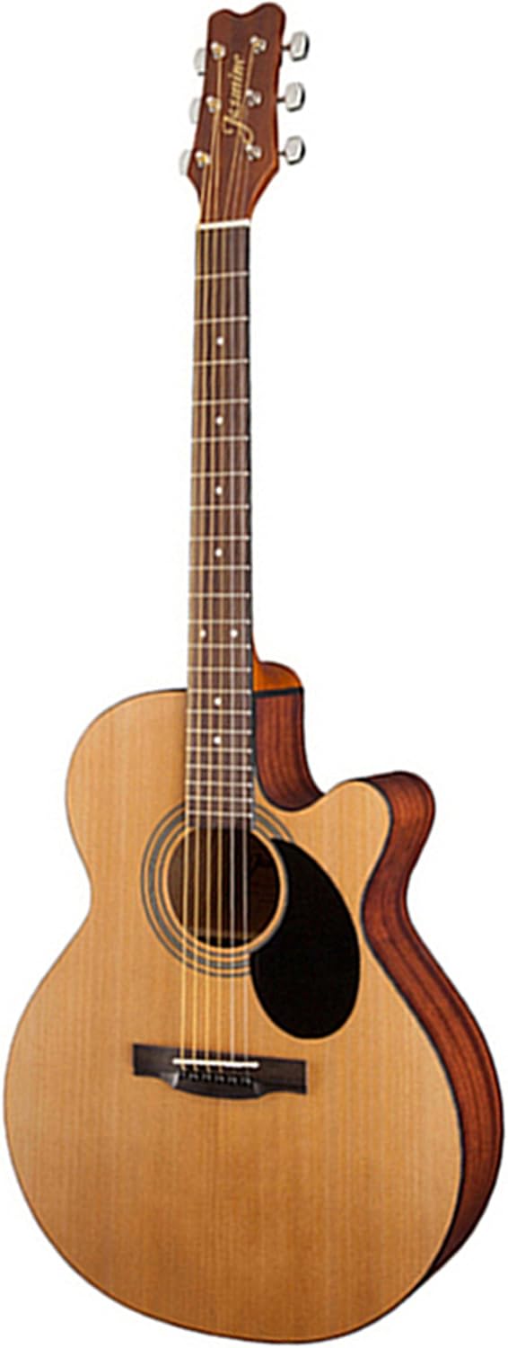 Jasmine S34C Orchestra Acoustic Guitar, Spruce Top, Sapele Back & Sides, Advanced X Bracing, Venetian Cutaway, Slim Neck, 25.5' Scale, Natural Finish, Chrome Tuners, Rich Balanced Tone