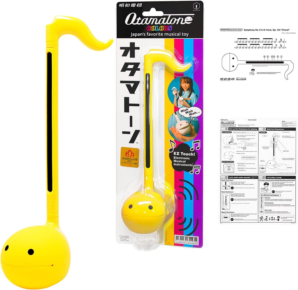 Otamatone Regular [Yellow] and Otamatone Deluxe [Black] Bundle Japanese Electronic Musical Instrument Portable Music Synthesizer Maywa Denki Award Winning Educational Fun Gift for Children Teen Adult