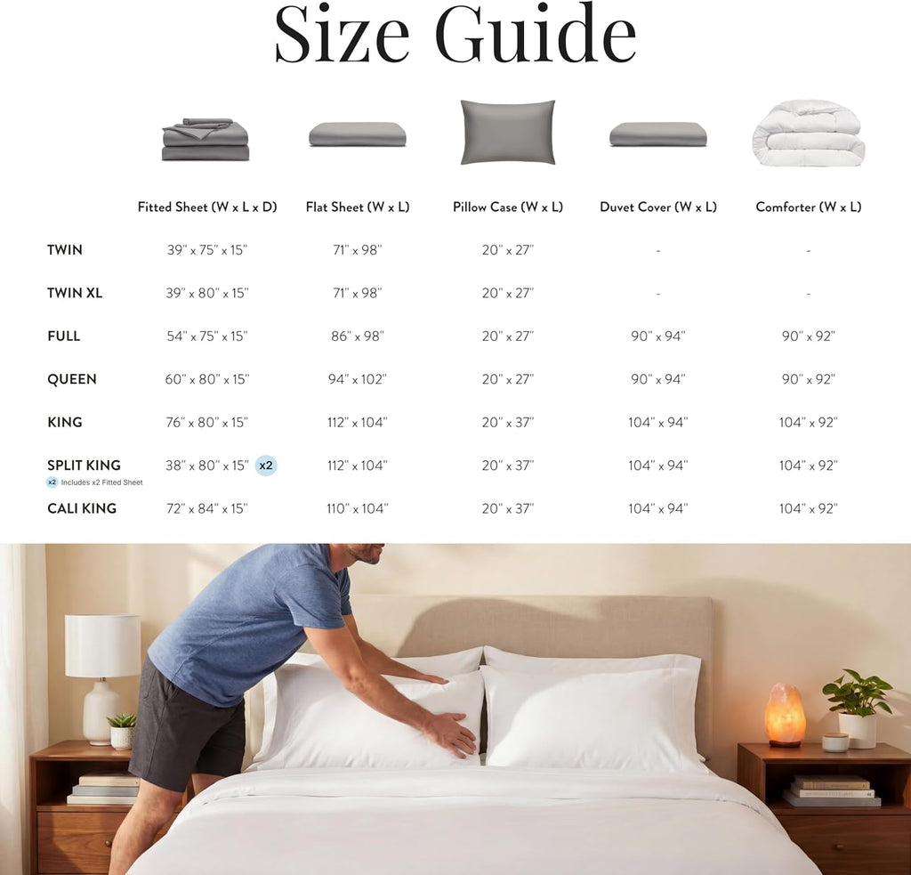 Miracle Made Extra Luxe Soft, Cool-to-the-Touch Cotton Bed Sheet Set, 4-Piece – Silver-Treated, Breathable, Lightweight Bedding – Queen Size, White
