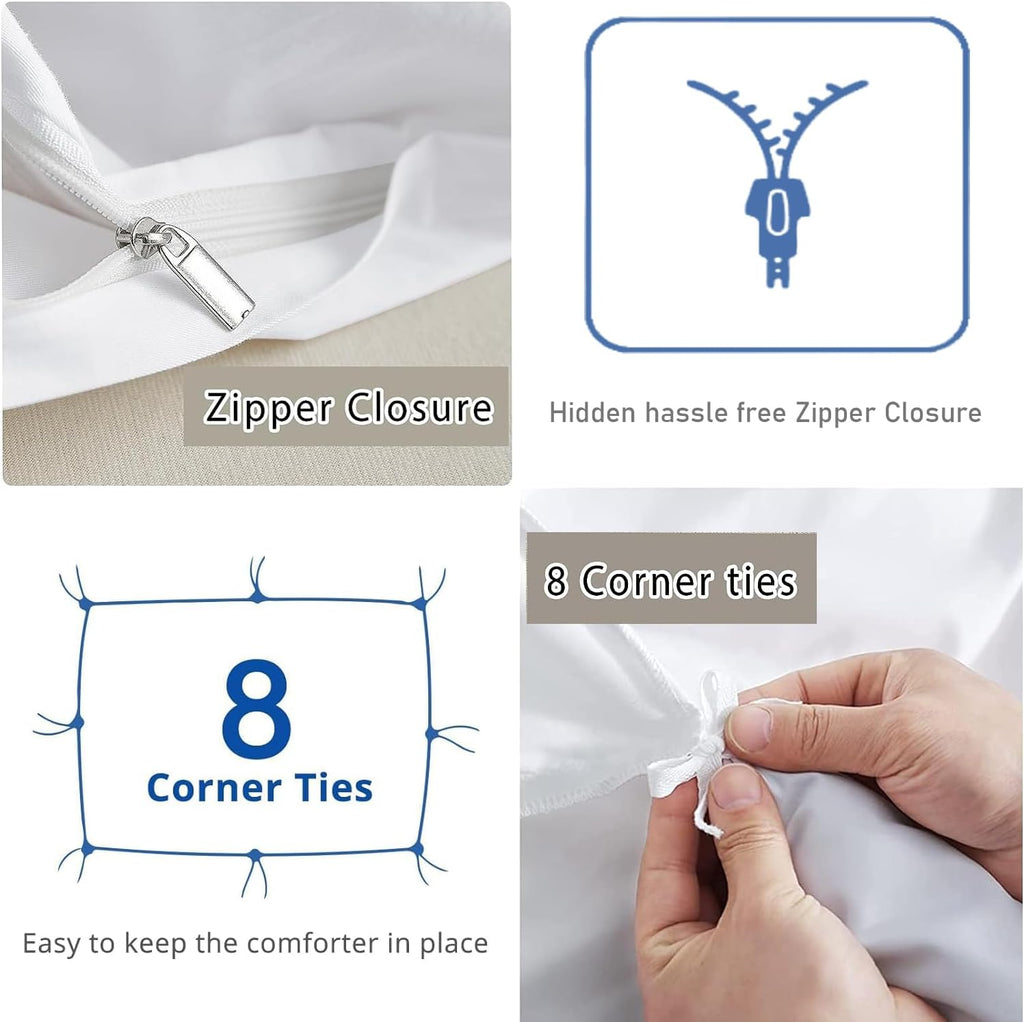 100% Cotton Oversized King plus 3 Piece Duvet Cover set 128x120 inch Breathable Luxury Soft & Cozy | Durable and Fade Resistant | Double Hem-Stitched Sateen Weave (Oversized King plus, Gray)