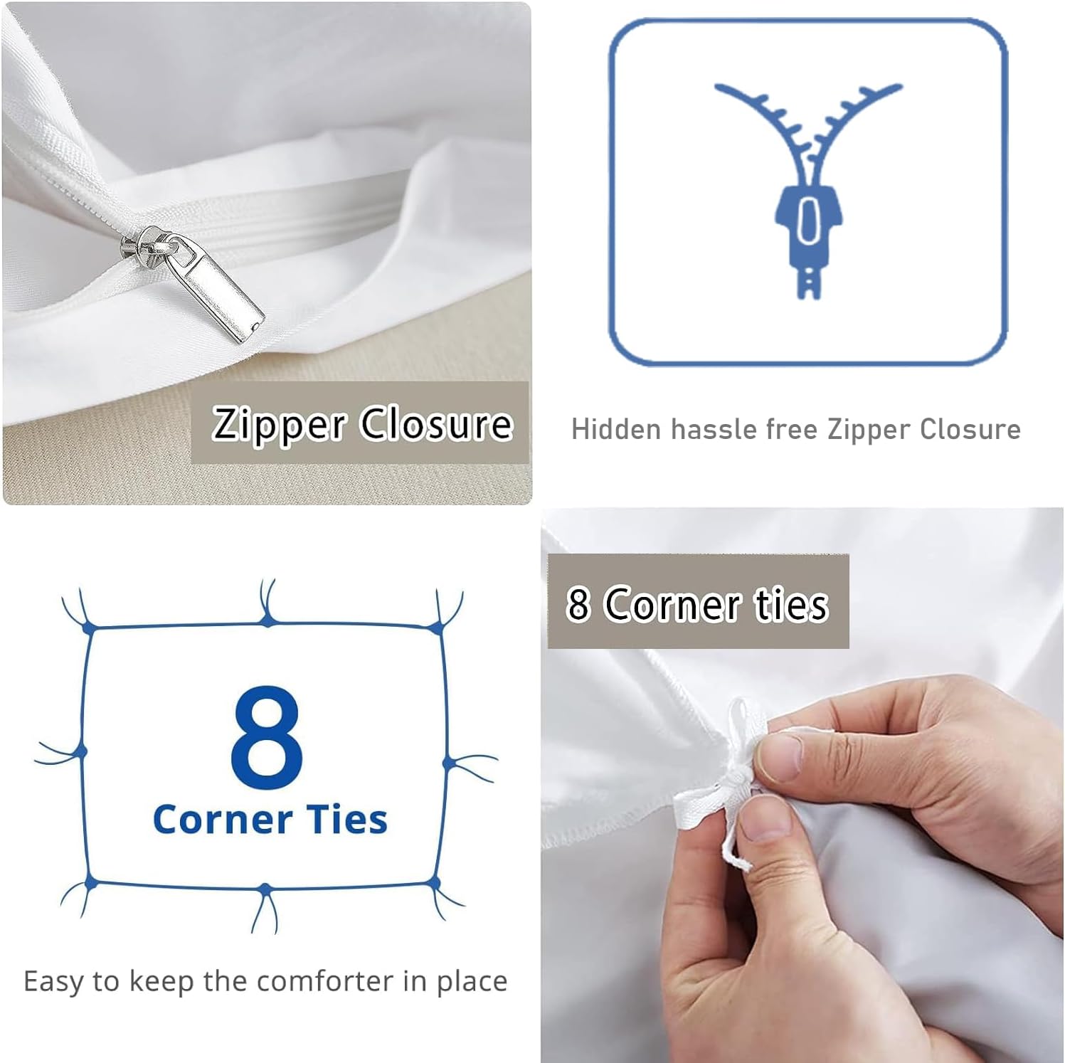 100% Cotton Oversized King plus 3 Piece Duvet Cover set 128x120 inch Breathable Luxury Soft & Cozy | Durable and Fade Resistant | Double Hem-Stitched Sateen Weave (Oversized King plus, Gray)