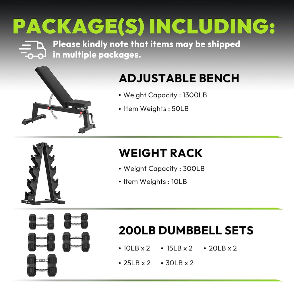 HANDBODE Adjustable Weight Bench for Full Body Workout, 1300 LBS Weight Capacity Bench Press Bench of Home Gym Strength Training, Incline Upright Flat Utility Workout Bench with Fast Adjustment