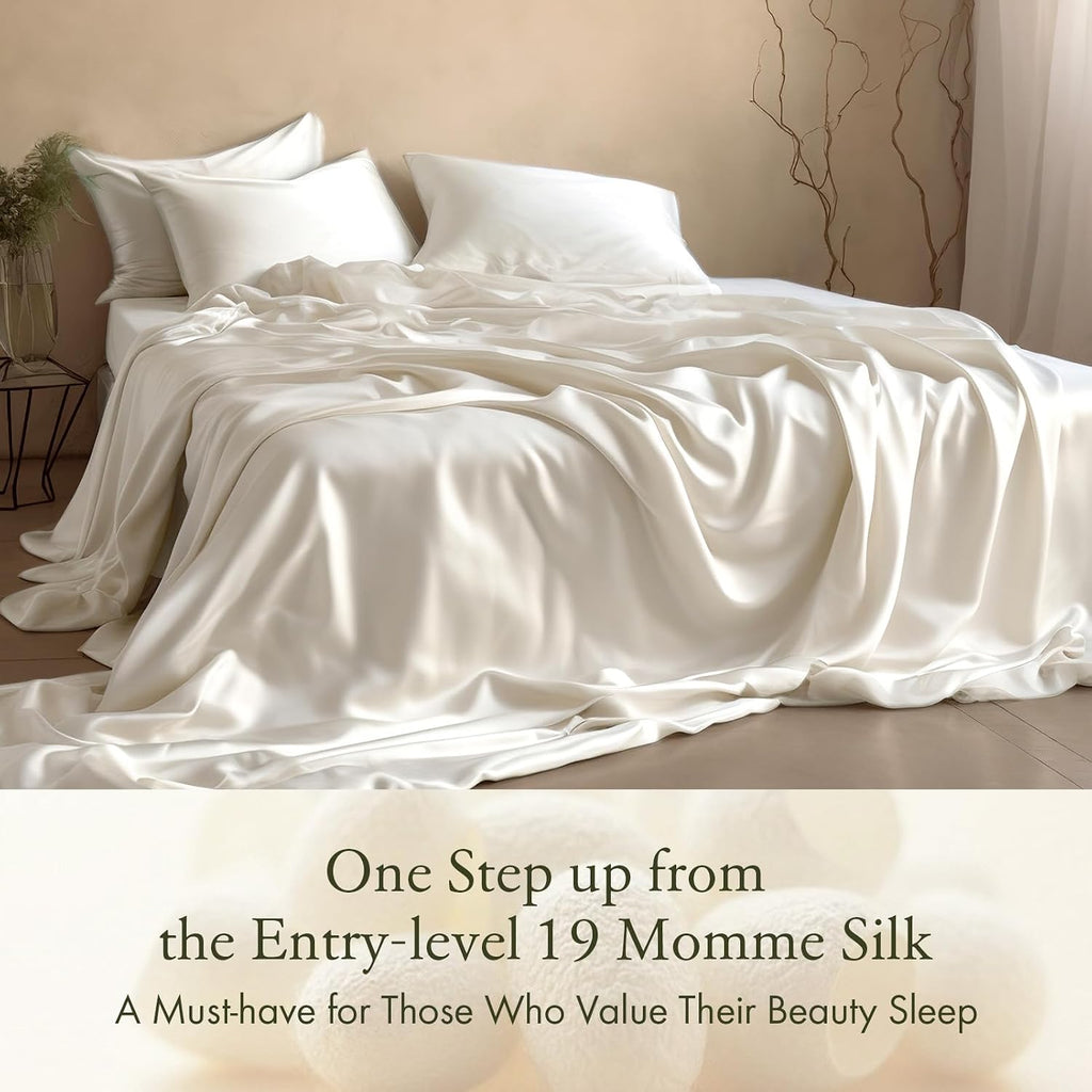 LILYSILK 22 Momme Silk Pillowcase for Hair and Skin 2 Pack, 600 Thread Count 100% Mulberry Silk, Soft Breathable Smooth Both Sided Silk Pillow Cover(Standard Size, 20''x26'', Ivory)