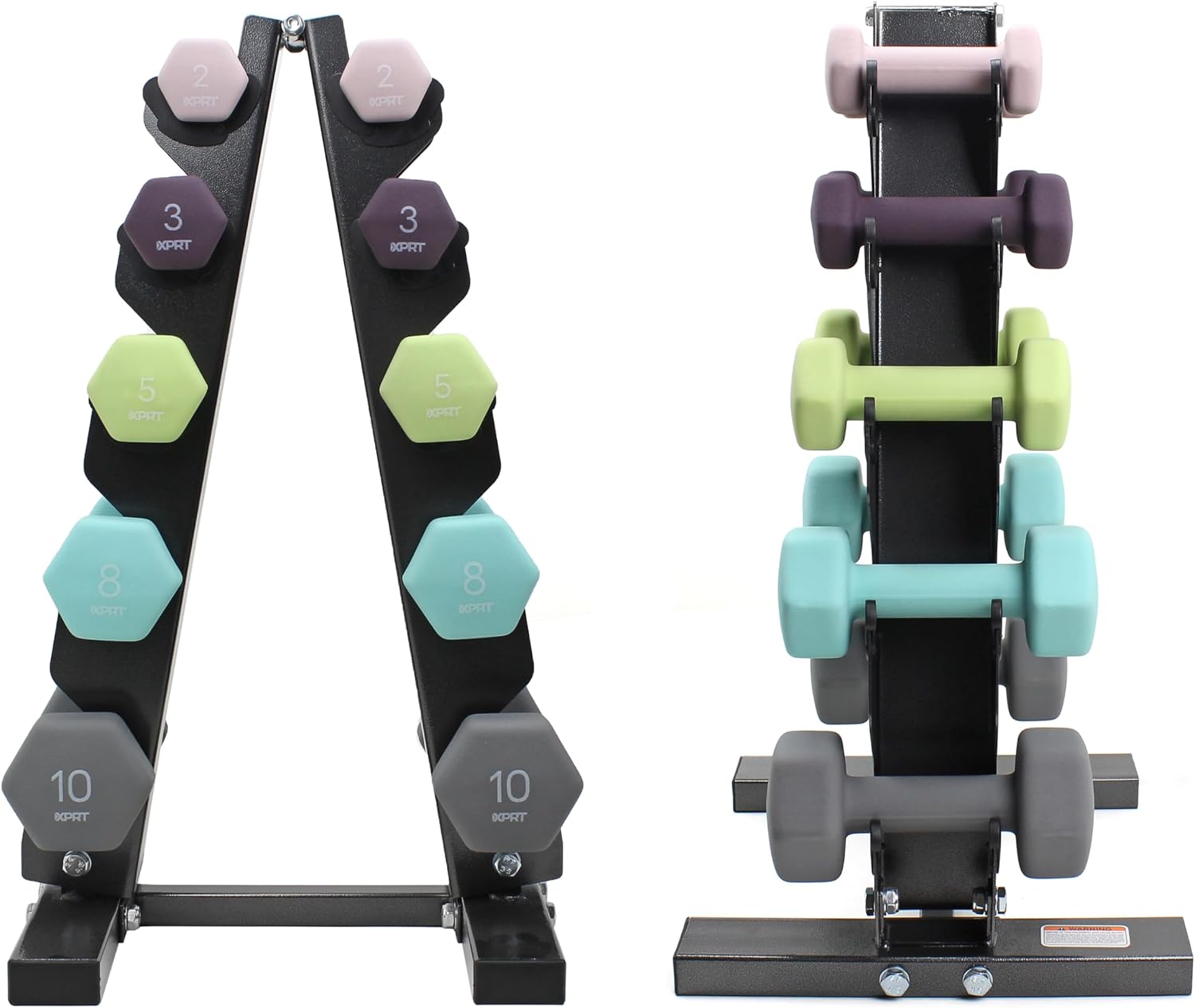XPRT Neoprene Dumbbell Set with Rack - 5-Pair Weights for Home Gym