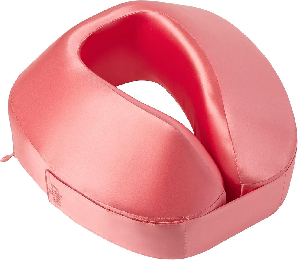 SLIP Silk Jet Setter Travel Pillow - Blush - The Slipsilk Difference Highest Grade Pure 22 Momme Mulberry Silk Pillowcase - Anti-Aging, Anti-Sleep Crease, Anti-BedHead