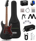 Tostar Electric Guitar Kit with Amp HSS Pickup Beginner Electric Guitar Stratocaster with Gig Bag,Capo,Tremolo, Strap, Picks 39' Full Size Electric Guitars Heavy Metal 6 String for Gifts Satin Black