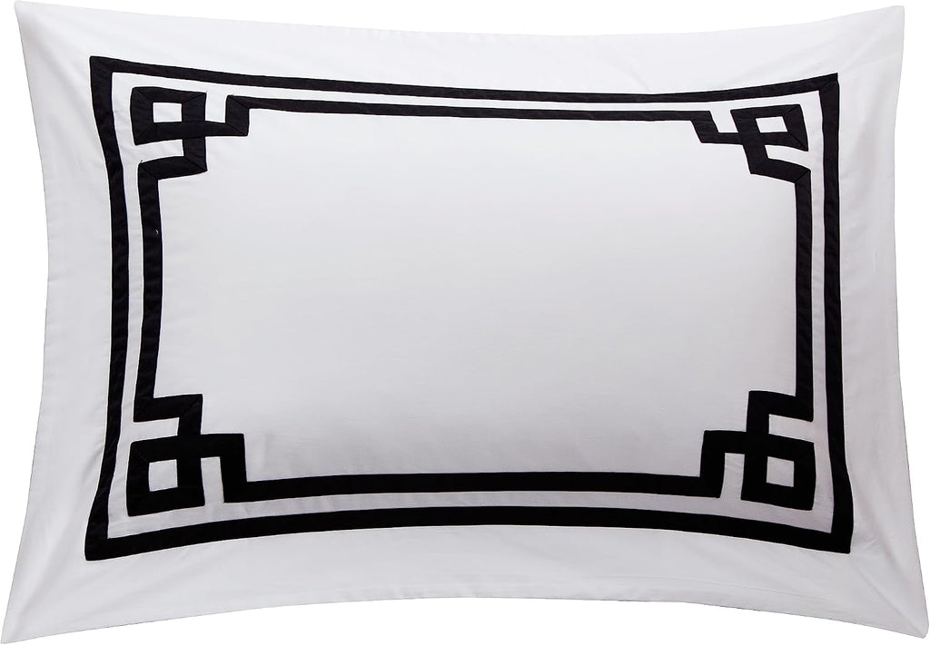3 Pcs Do Not Include Filling Duvet Cover Set 100% Egyptian Cotton Sateen Luxury 400 TC (White Black, Full)