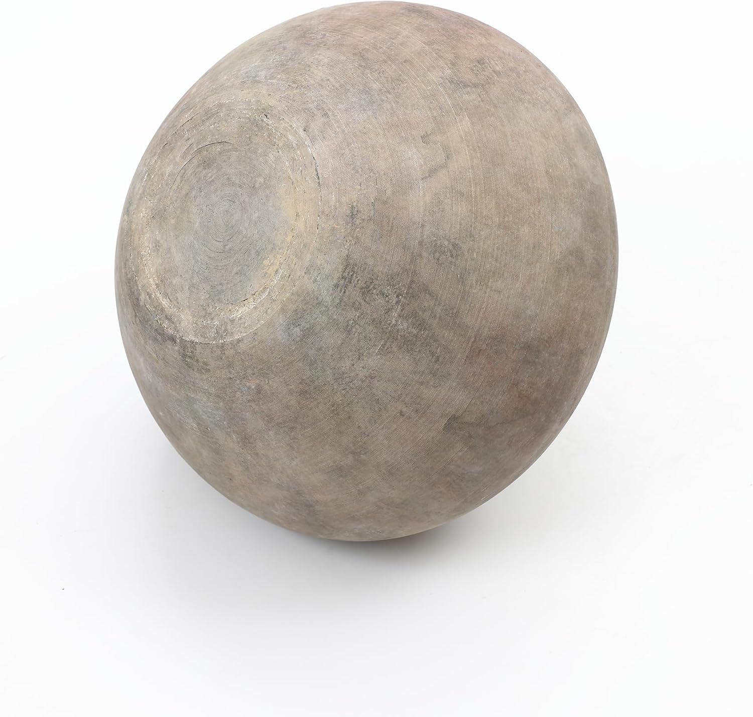 LuxenHome Round Rustic Ceramic Vase, 10' Wide Terracotta Pot with Earthy Gray-Brown Finish, Vintage Decorative Vase for Dining Table Home Decor, Farmhouse Pottery Vases for Shelf Living Room Decor