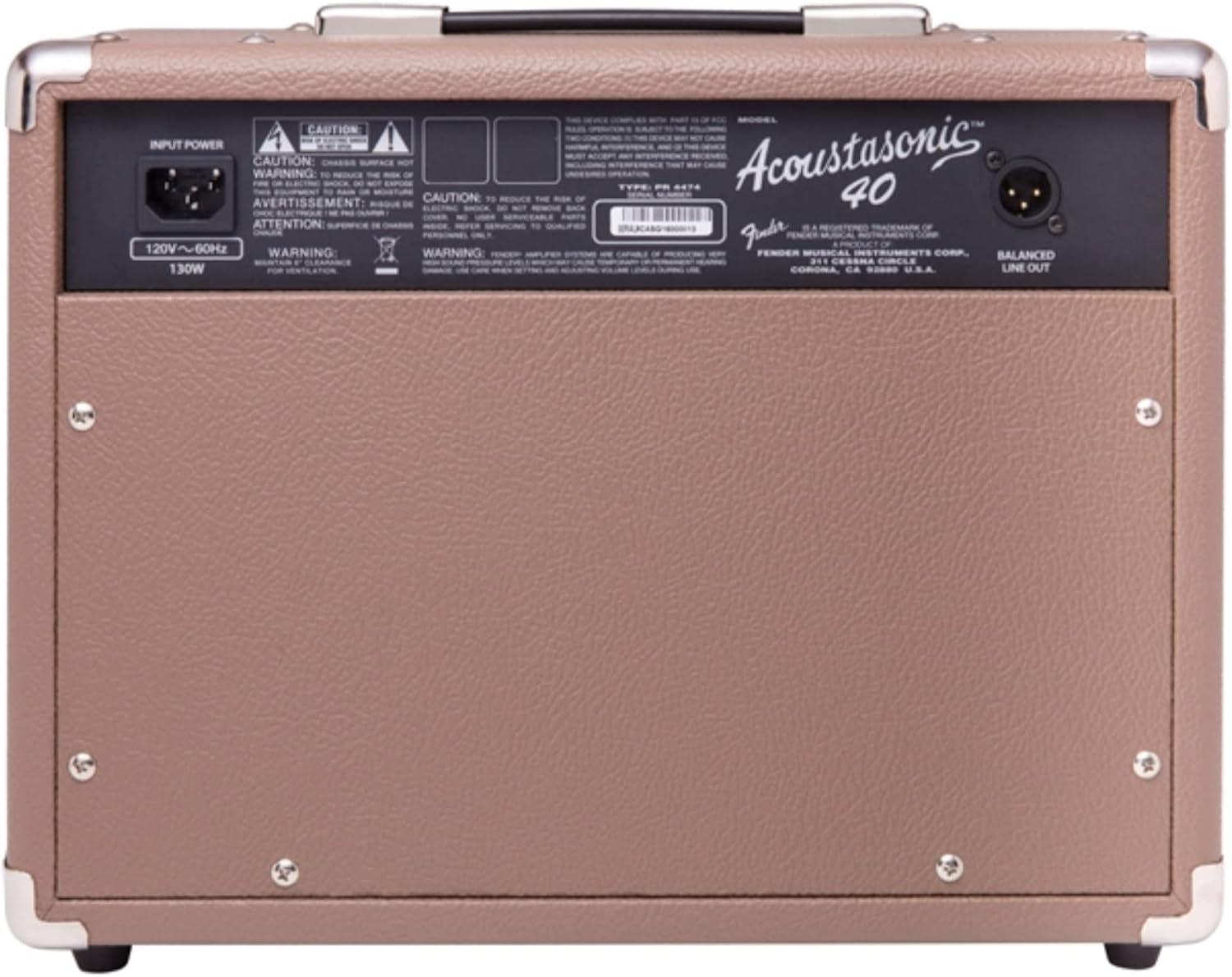 Fender Acoustasonic 40 Acoustic Guitar Amplifier, 40-Watt Portable Combo Amp with Dual 6.5' Speakers, Built-In Reverb, XLR/1/4' Inputs, Brown/Wheat, with 2-Year Warranty