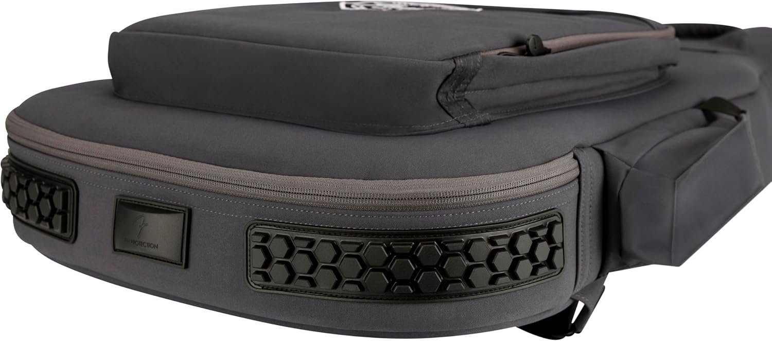 Fender Troubadour Electric Guitar Gig Bag, Padded Guitar Case with Ergonomic Backpack Straps, Weather-Resistant Waxed Canvas with 25mm Padded Protection, Professional Travel Case