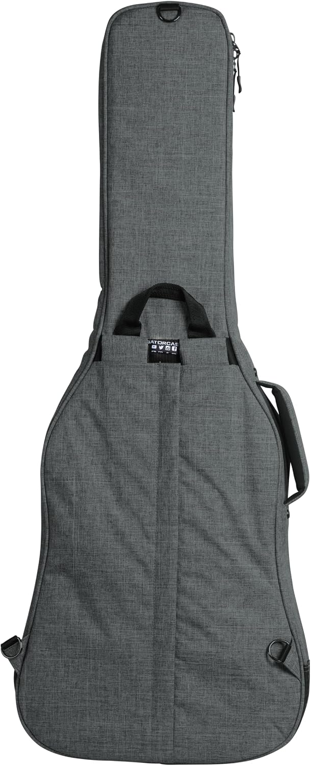 Gator Cases Transit Series Lightweight Electric Guitar Gig Bag with Back Pack Straps and Rubberized Base, Light Grey Exterior (GT-ELECTRIC-GRY)