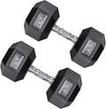 Hex Dumbbell Set, 10-80 lb Rubber Encased Hex Dumbbells, Home Gym Dumbbells for Women & Men, Muscle Toning, Strength Building and Full Body Workout(60 LB Pair)