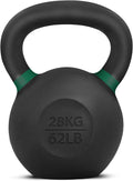 Yes4All Powder Coated Kettlebell, Cast Iron Core Kettlebells with Non-Slip Handle & Flat Bottom for Conditioning, Heavy Duty for Strength Training, 9lb to 71lb - Single & Pair