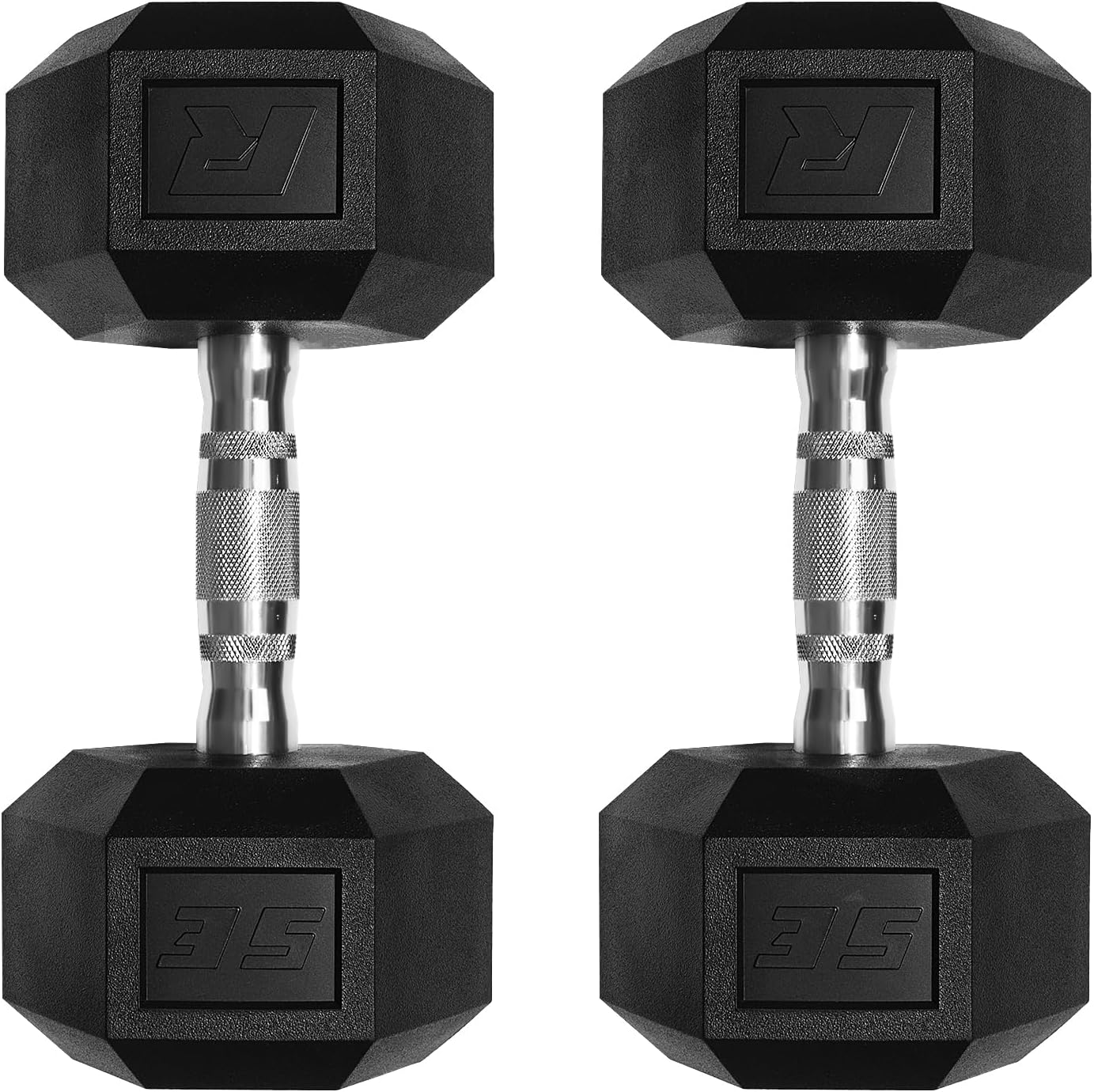 Ritfit 5-650 LBS PVC Encased Hex Dumbbell Sets with Optional Rack for Home Gym, Hand weight with Chrome Handle for Strength Training,Workouts