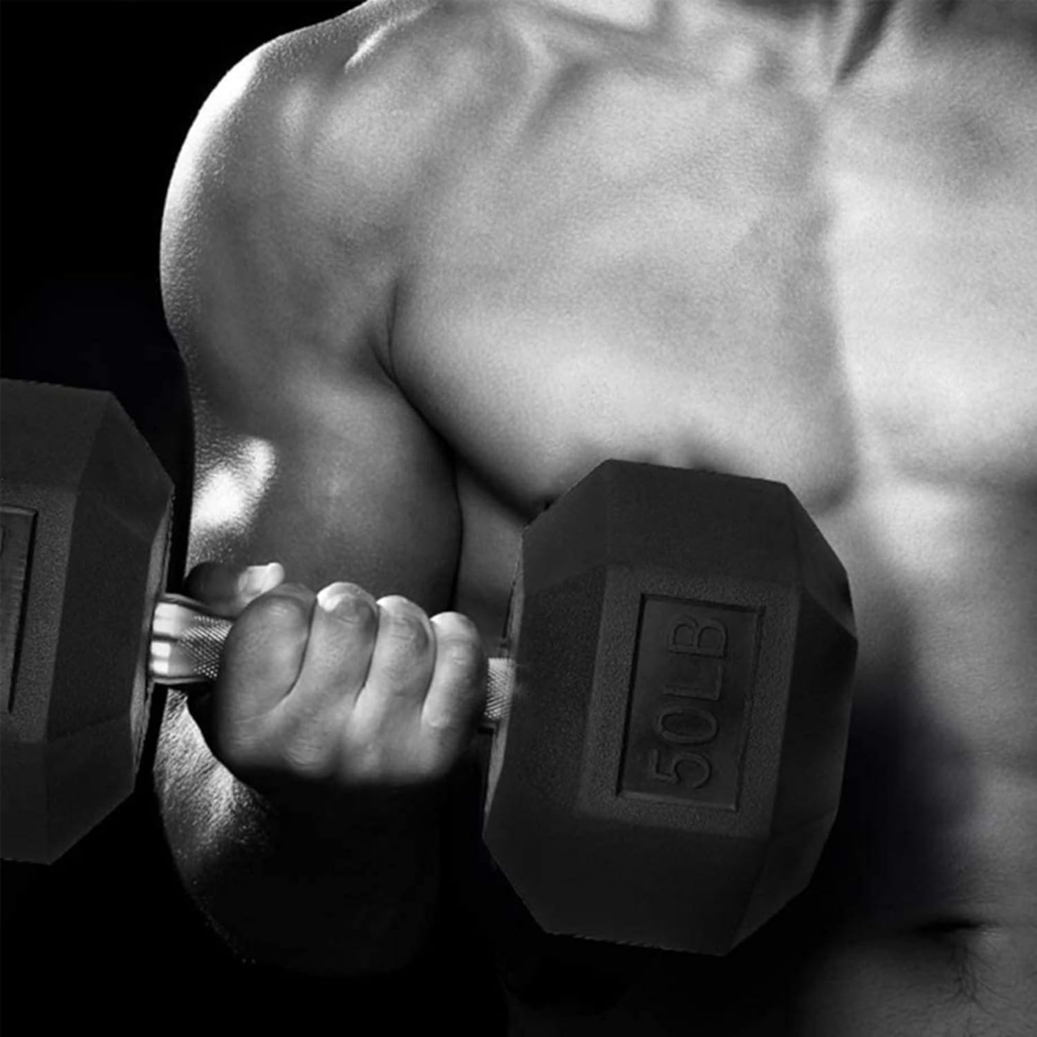 Hex Dumbbell Set, 10-80 lb Rubber Encased Hex Dumbbells, Home Gym Dumbbells for Women & Men, Muscle Toning, Strength Building and Full Body Workout(40 LB Pair)