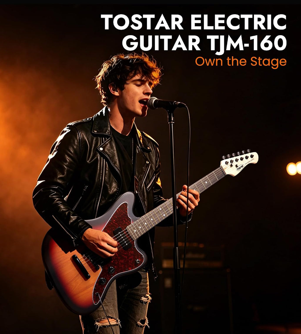 Tostar Electric Guitar: HH Humbuckers, Fixed Hardtail Bridge & Smoked Matte Finish, 3-Way Switch, 39' Solid Body Electric Guitar for Intermediate Players, Guitarra Eléctrica, Birthday Gifts, Sunburst