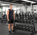 5-50 lbs Hex Dumbbell Weight Set With Rack for Home Outdoor Gyms 6-10 Pair Rubber Exercise & Fitness Nonslip Handle Dumbbells and Storage Rack Hold 350/450/550 Pounds