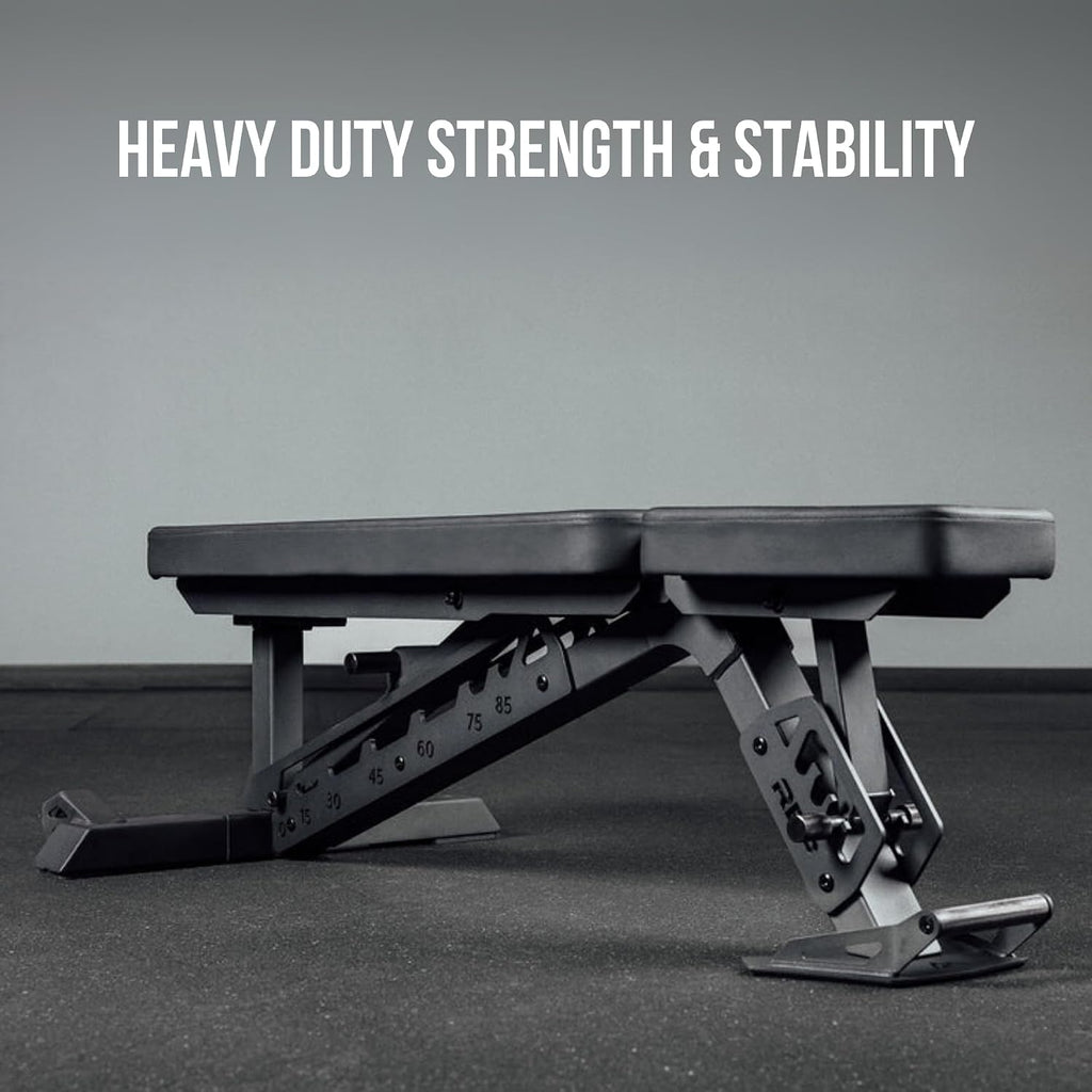 Rep Nighthawk Adjustable Weight Bench | Home Gym Incline Decline Flat Workout Bench | Heavy Duty Fitness and Strength Training Equipment | Foldable Space Saving Design
