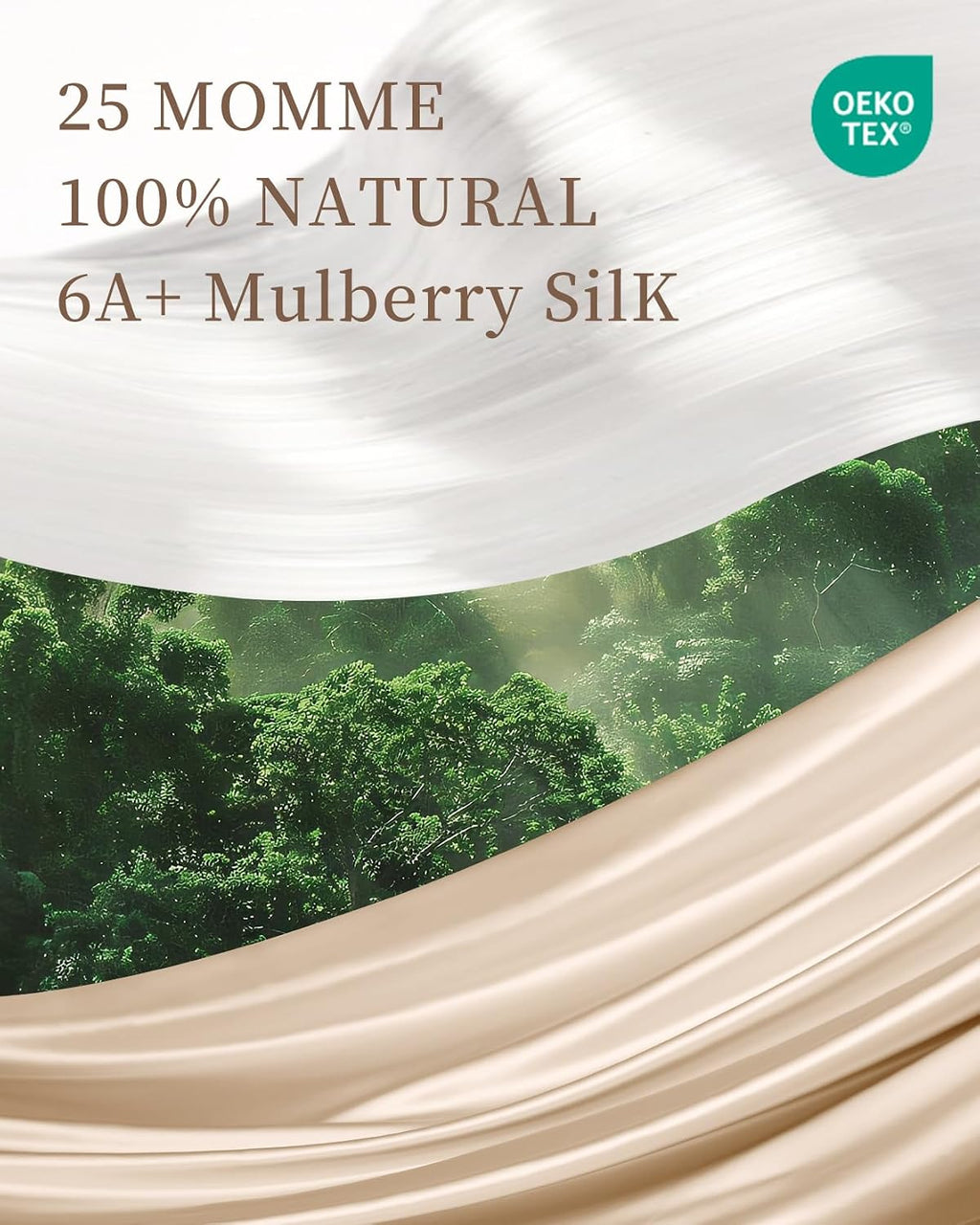 THXSILK 4pcs Silk Bed Sheets Set, 100% Long Stranded 25 Momme Mulberry Silk Bedding Set, Sheets and Pillowcase Set, Extremely Soft and Luxurious (Champagne, Queen)