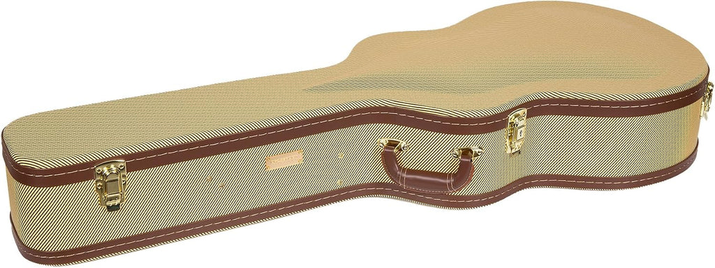 Crossrock Case - Hard-Shell Wooden Guitar Case - Fits 4/4 Classical Nylon String Guitars - Stainless Steel Latches, Sponge Lining, Metal Feet, Storage Space - Vinyl Tweed