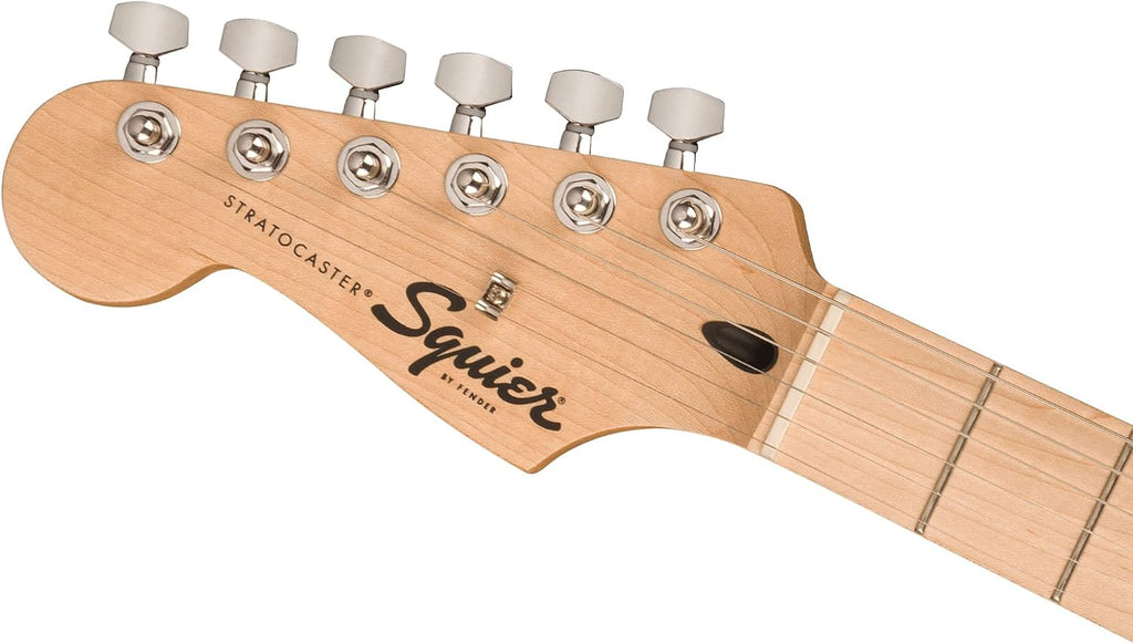 Fender Squier Sonic Stratocaster Left-Handed - Black Bundle with Frontman 10G Amp, Cable,Tuner, Strap, Picks, and Austin Bazaar Guitar DVD