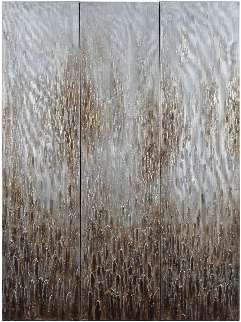 Empire Art Direct Abstract Wall Art Textured Hand Painted Canvas by Martin Edwards, Triptych, 72' x 18' each, Dreamy Field