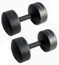 Legacy Solid Round Dumbbell Black – Heavy Duty Cast Iron Hand Weight with Knurled Ergonomic Grip for Strength Training, Muscle Toning, Home Gym Workout – 5 lb to 150 lb In Single & Pair