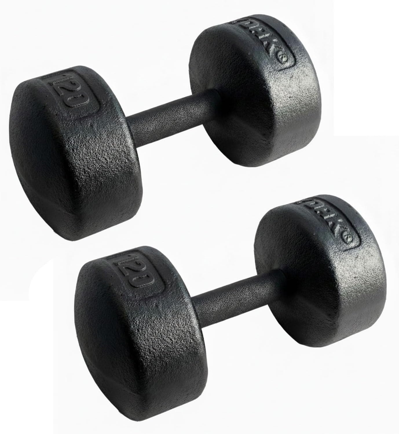 Legacy Solid Round Dumbbell Black – Heavy Duty Cast Iron Hand Weight with Knurled Ergonomic Grip for Strength Training, Muscle Toning, Home Gym Workout – 5 lb to 150 lb In Single & Pair