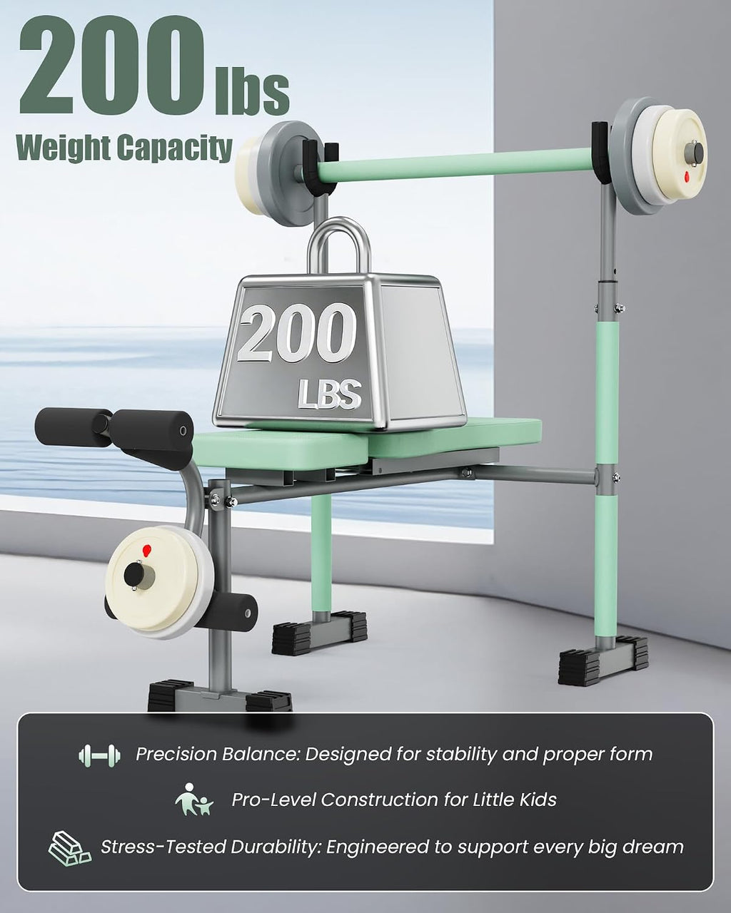Kids Workout Equipment, Adjustable Weight Set, Kids Exercise Equipment for Home Gym Fitness & Exercise, Workout Fitness Set for Home Gym