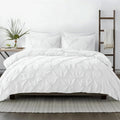 Kotton Culture Custom Pinch Pleated - Pintuck Duvet Cover - 100% Egyptian Cotton 600 Thread Count Decorative Customize Comforter Cover(Desired Dimensions) - Zipper Closure & 7 Internal Ties - White