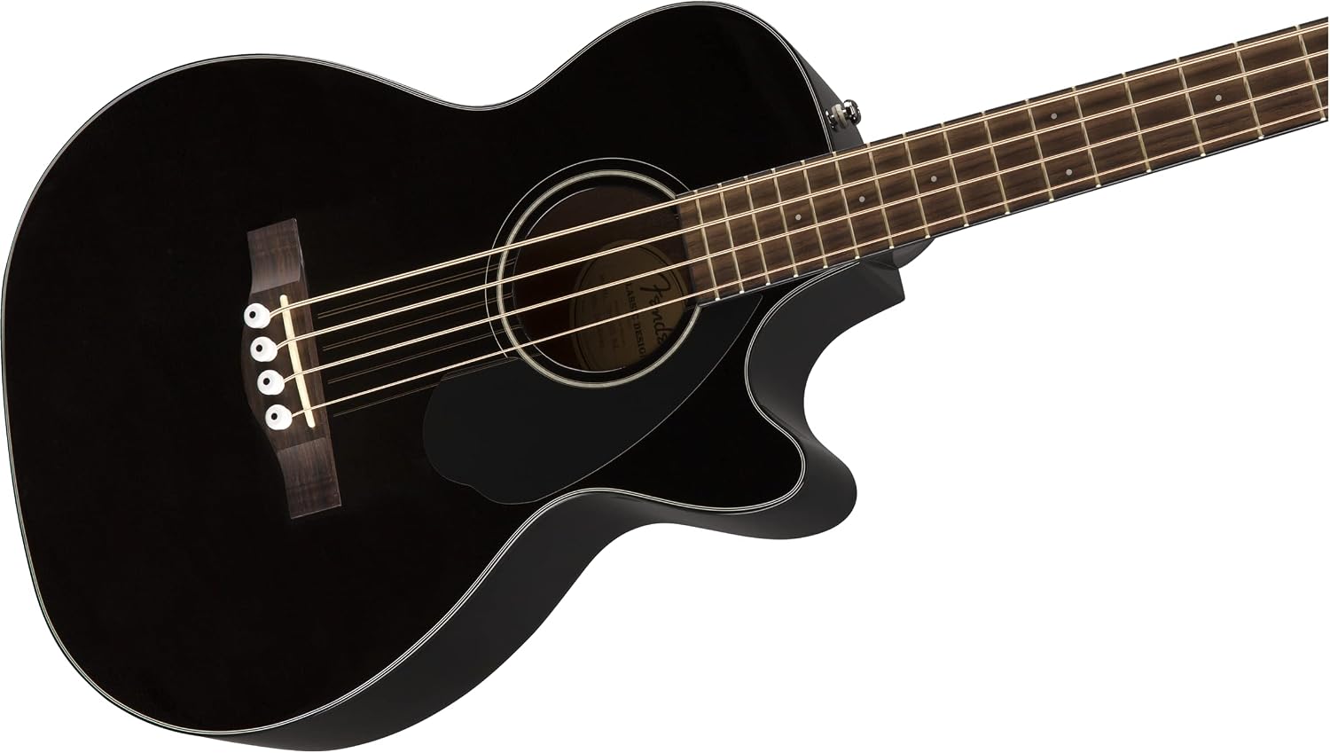 Fender Acoustic Bass Guitar 4-String with Fishman Bass Acoustic Guitar Pickup with Tuner and Equalizer, Classic Design with Rounded Walnut Fingerboard, Mahogany Construction, Spruce Top
