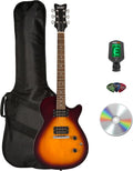 Gretsch Ignite Jet Club Electric Guitar - Duo-Tone Burst Bundle with Gig Bag, Tuner, Picks, and Austin Bazaar Instructional DVD