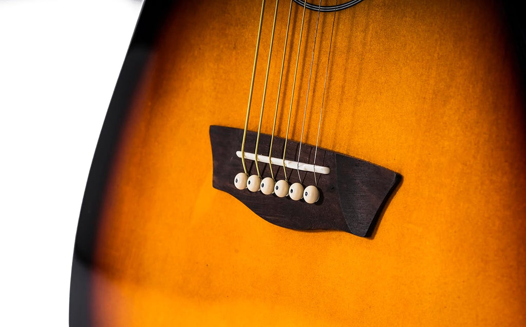 Washburn Vintage Series 6 String Acoustic-Electric Guitar, Right, Tobacco Sunburst (WA90CEVSB)