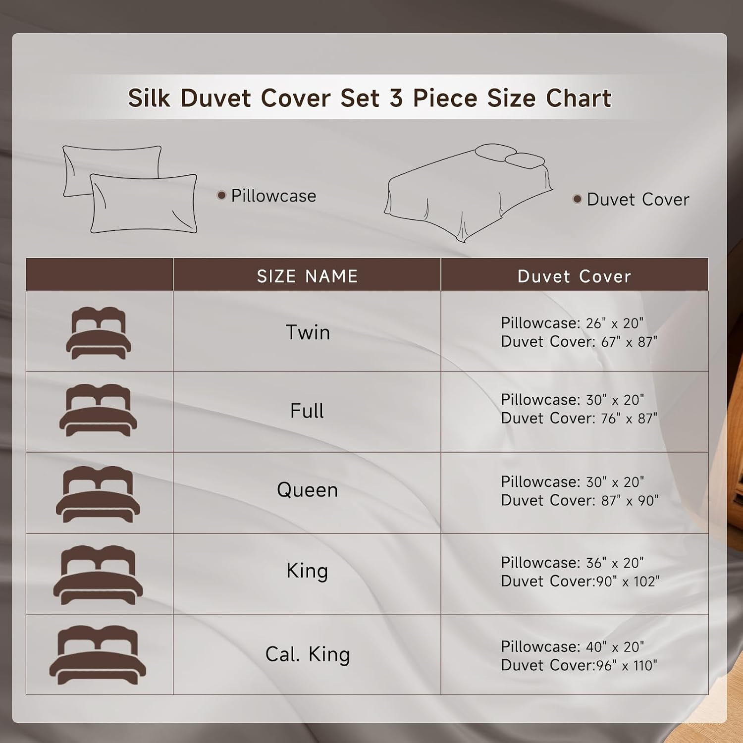 THXSILK 100% Pure Mulberry Silk Duvet Cover Set 3 Piece, 6A+ Grade Luxury Soft Bedding Silk Sheets for Hair and Skin, 1 Pcs Duvet/Quilt/Comforter Cover with 2 Zippered Pillowcases (Charcoal, Twin)