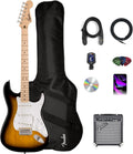 Fender Squier Sonic Stratocaster Pack - 2-Color Sunburst Bundle with Frontman 10G Amplifier, Gig Bag, Tuner, Strap, Instrument Cable, Picks, and Austin Bazaar Instructional DVD