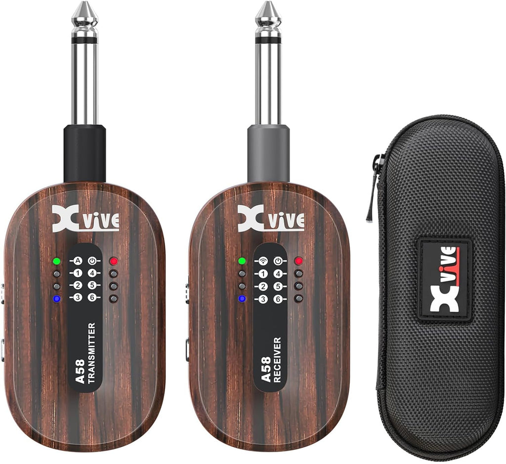 Xvive A58 Wireless Guitar System with 5.8GHz Transmitter and Receiver (Rosewood)