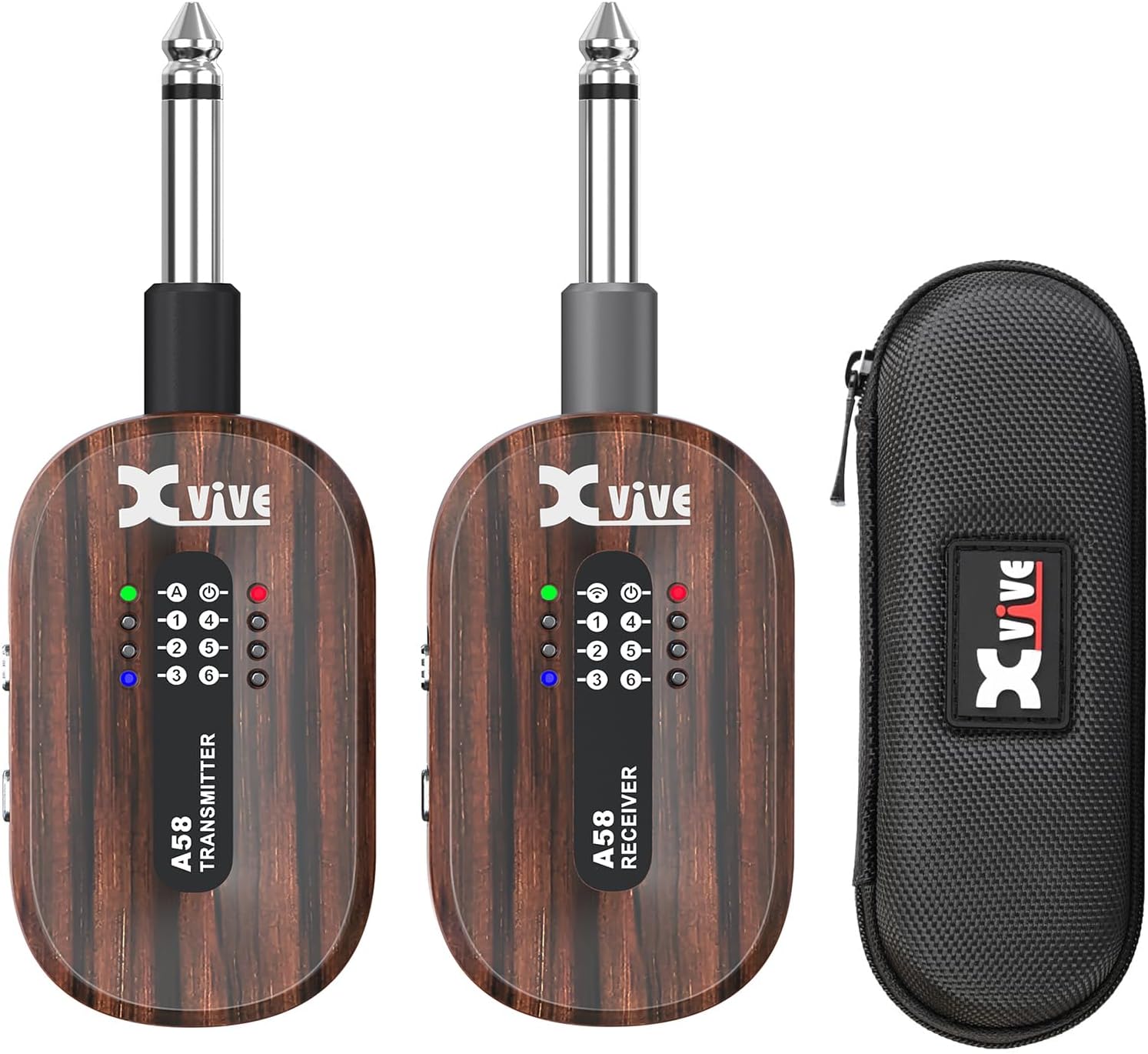 Xvive A58 Wireless Guitar System with 5.8GHz Transmitter and Receiver (Rosewood)