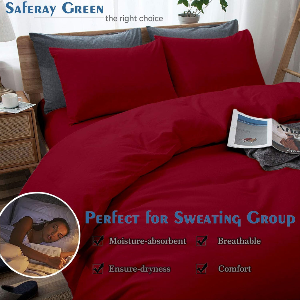 Duvet Cover Oversized King Plus 120'x128' 3 Piece 100% Egyptian Cotton Luxury Soft & Breathable 600 Thread Count with Zipper Closure & Corner Ties Soft Comforter Cover (Burgundy)